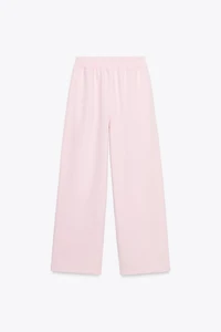BASIC STRAIGHT-LEG ADJUSTABLE HEM FLEECE PANTS