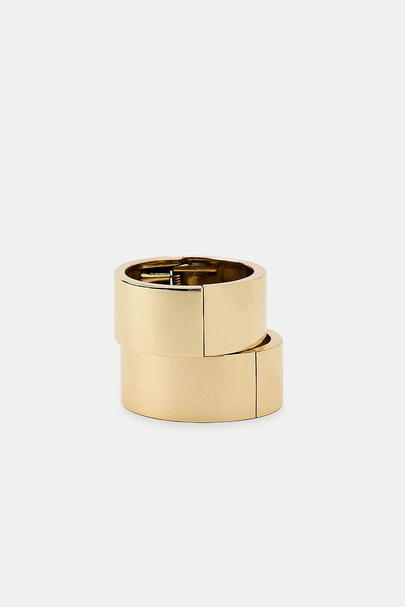 PACK OF 2 RIGID METAL BRACELETS