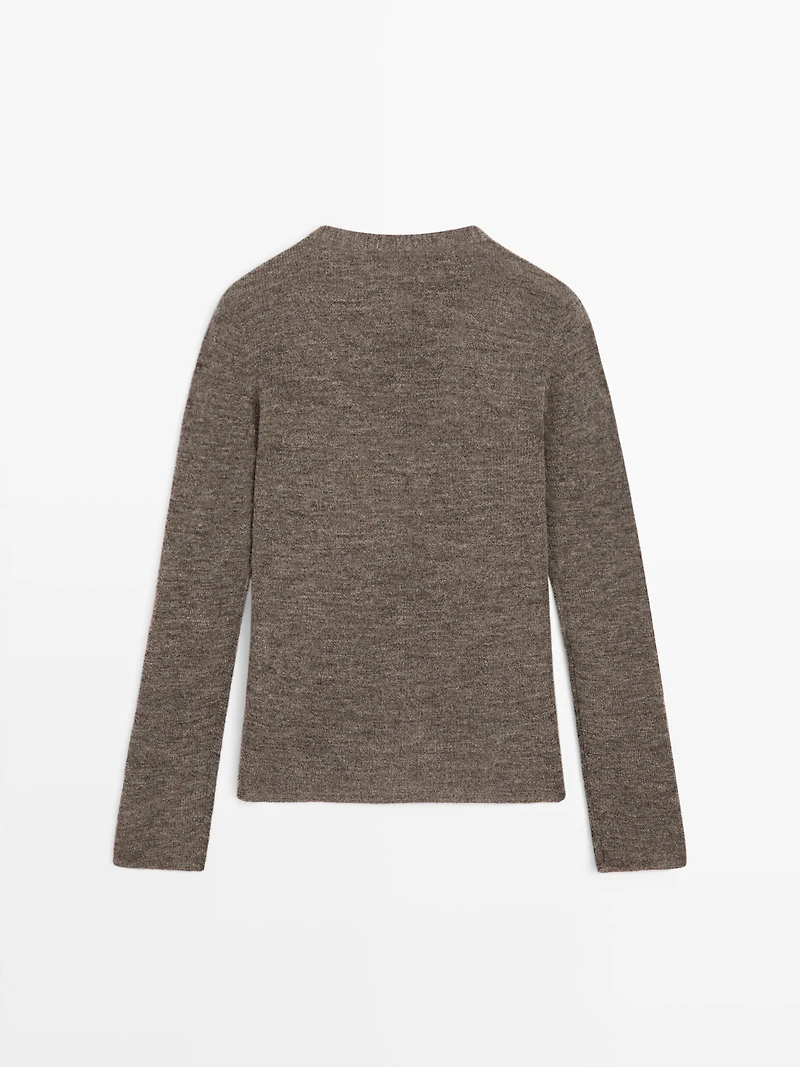 Wool blend cardigan with V-neckline