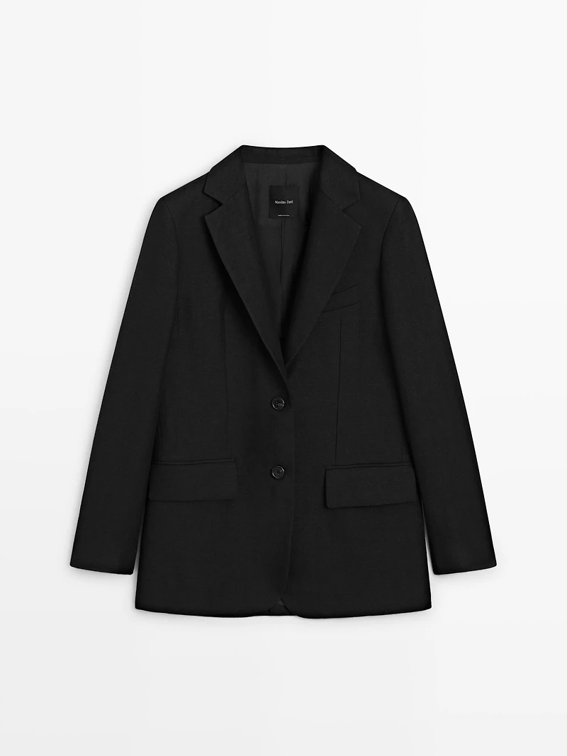 Linen blazer with pockets