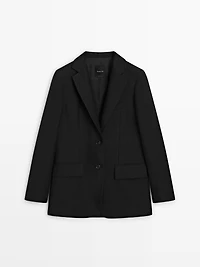 Linen blazer with pockets