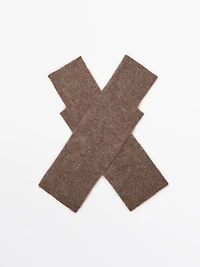 Long knit 100% cashmere mittens