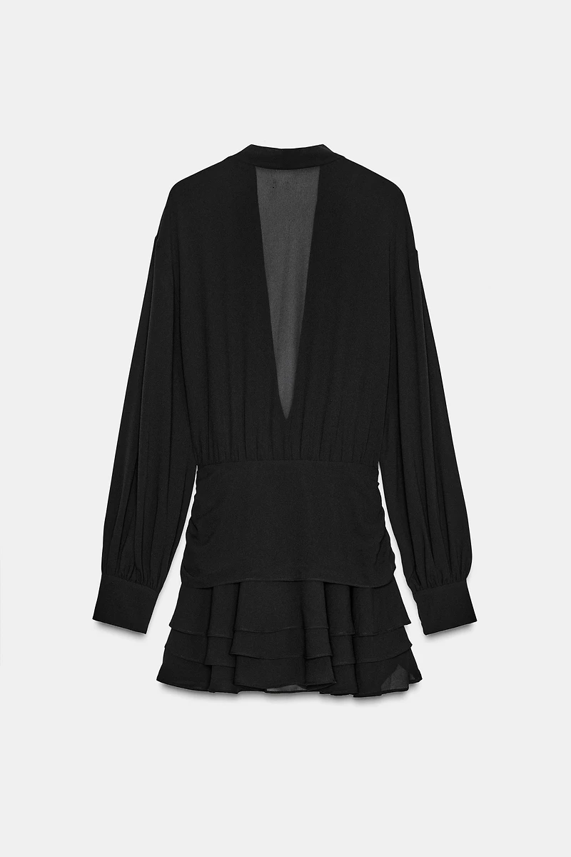 SHORT FLOWY RUFFLED DRESS