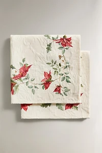 SET OF CHRISTMAS FLORAL JACQUARD NAPKINS (SET OF 2)