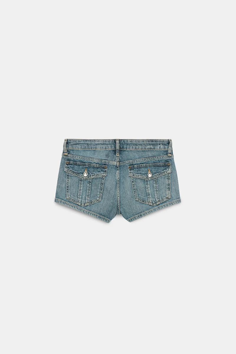 TRF LOW-RISE MINI DENIM SHORTS