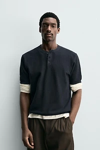 KNIT HENLEY SHIRT