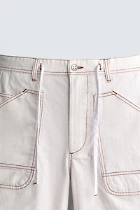 CONTRAST STITCH RELAXED FIT SHORTS