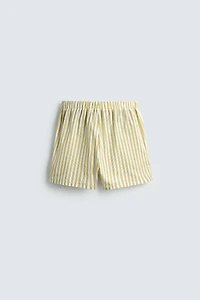 STRIPED EMBROIDERED SHORTS