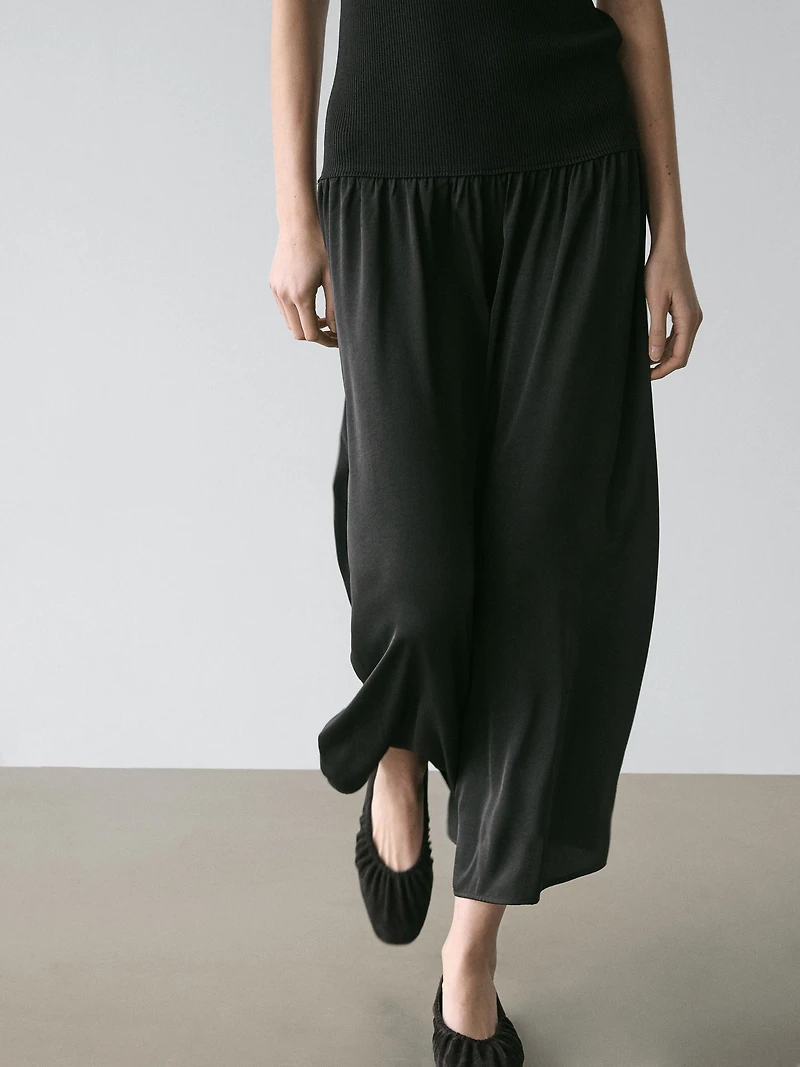 Robe midi en maille contrastante