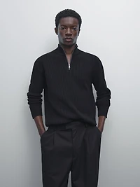 Pull en maille à col camionneur