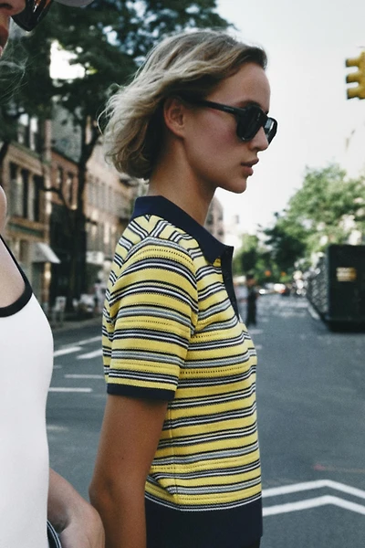STRIPED KNIT POLO
