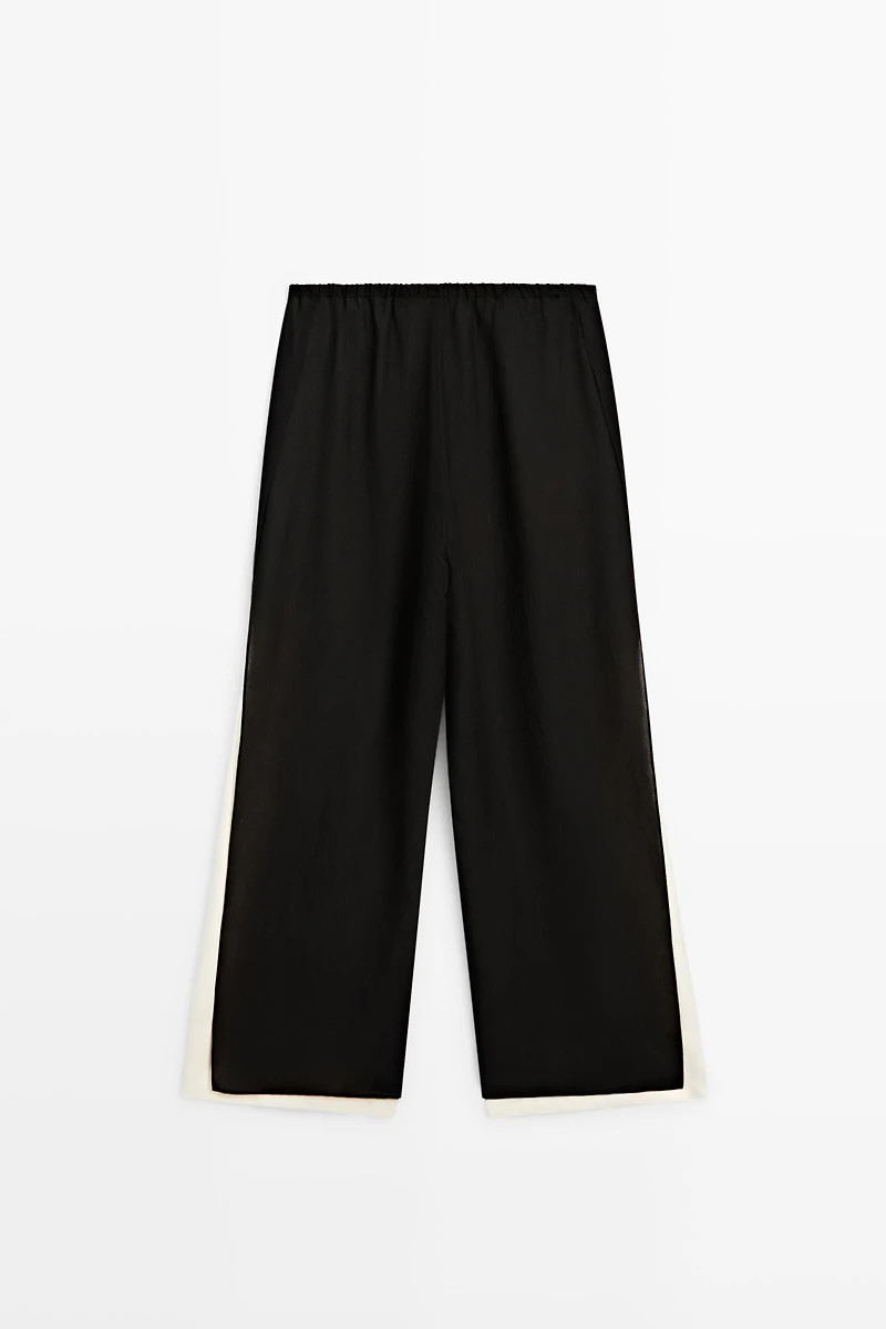 Flowing wide-leg pants with darts - co-ord