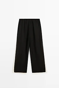Flowing wide-leg pants with darts - co-ord