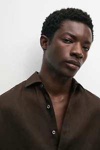 Regular fit 100% linen shirt