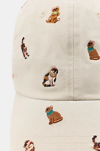 EMBROIDERED CAT TWILL CAP