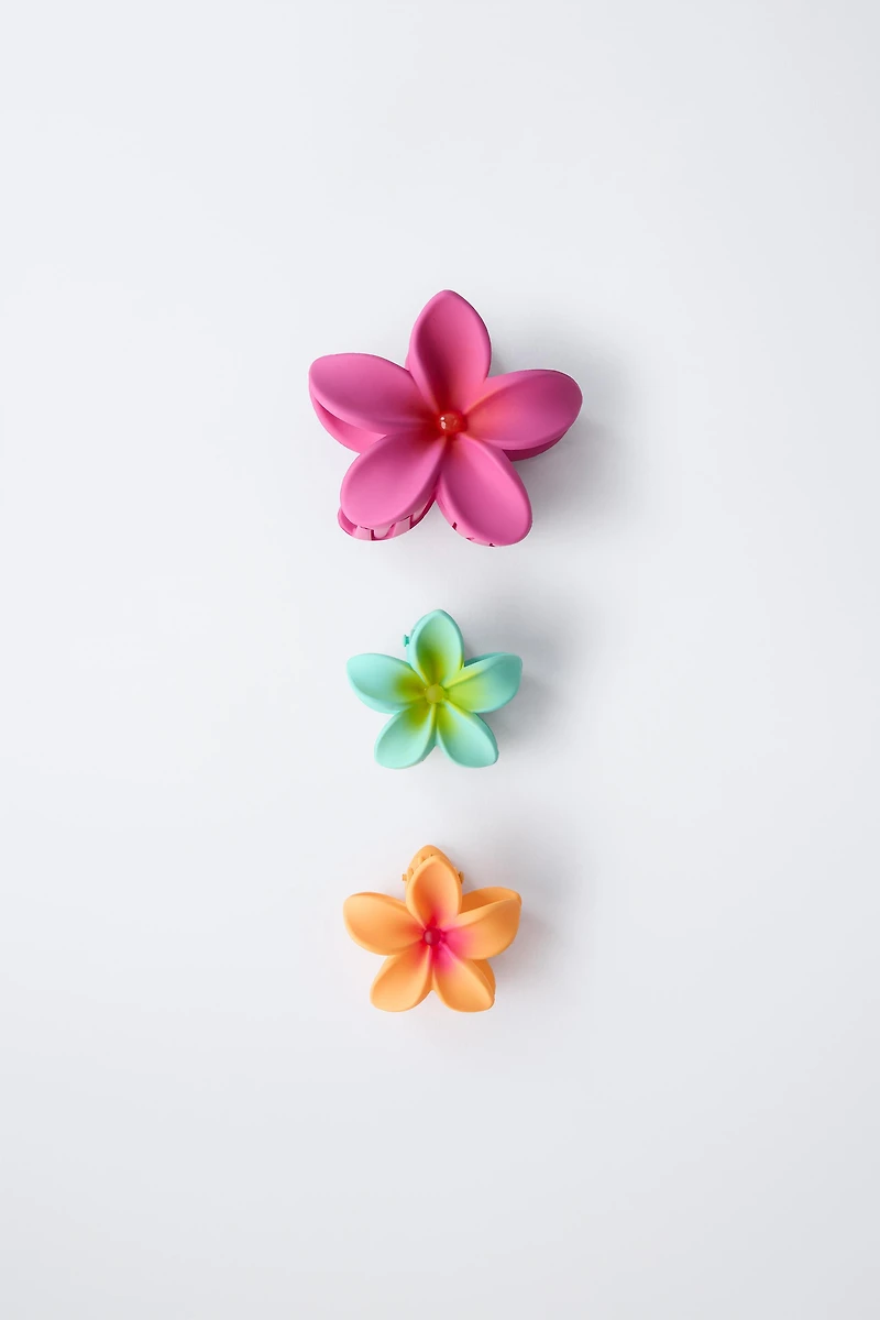 THREE PACK OF FLOWER HAIR CLIPS