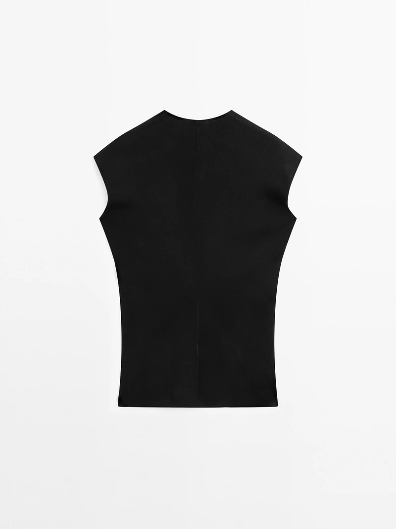 V-neck knit top