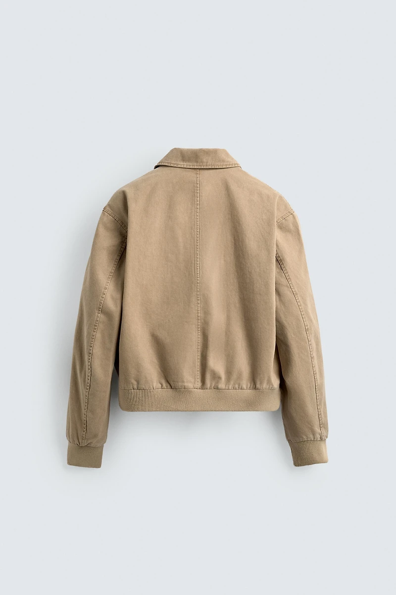 BLOUSON REGULAR FIT EN COTON LAVÉ