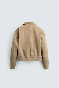 BLOUSON REGULAR FIT EN COTON LAVÉ