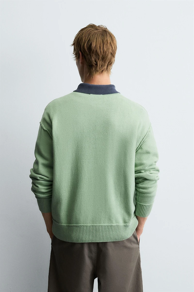 REVERSE EFFECT COTTON SWEATER