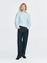 Pull en maille à col bateau