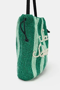 BEADED BUCKET BAG