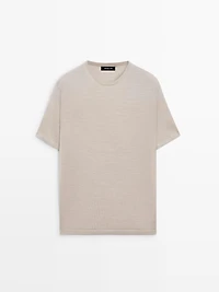 Short sleeve wool blend T-shirt