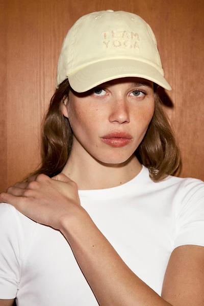 COTTON TWILL DOG TEXT CAP
