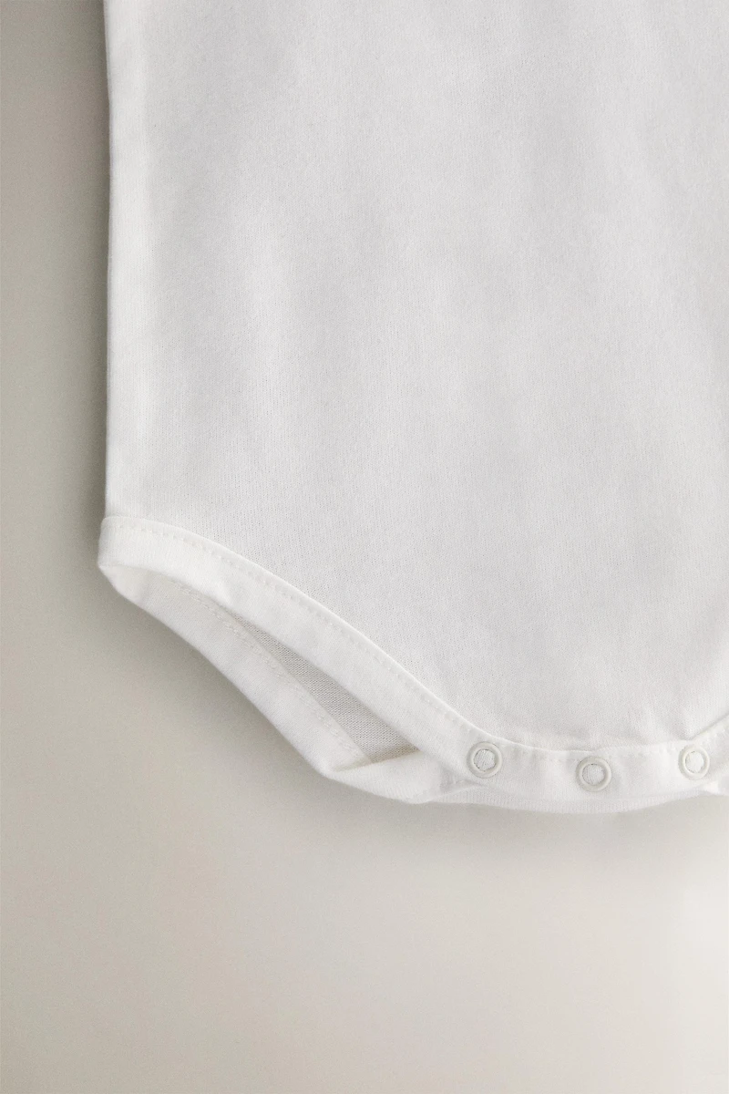 ELEPHANT EMBROIDERED SHORT BABY ROMPER