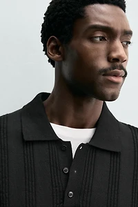 REGULAR FIT KNIT TEXTURED POLO
