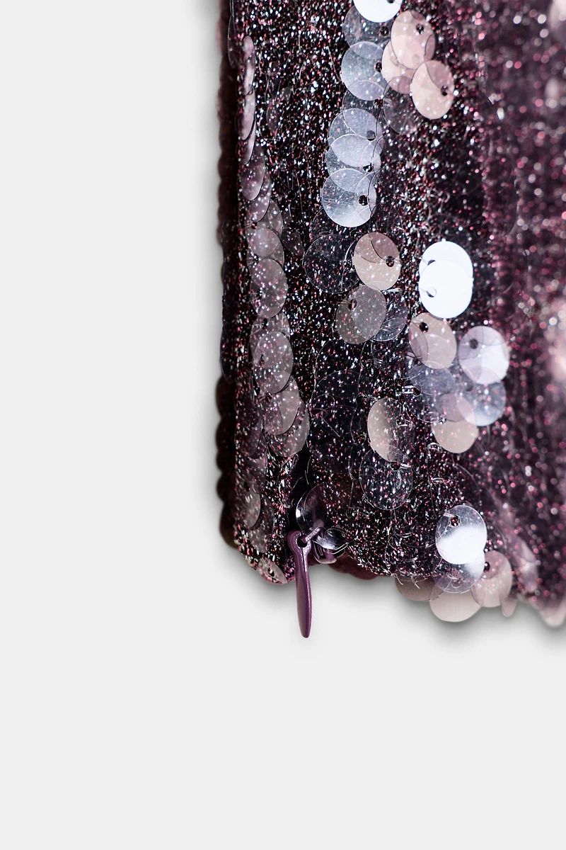 TOP HALTER À PAILLETTES