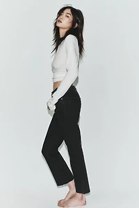 TRF HIGH-WAIST CROPPED FLARE JEANS