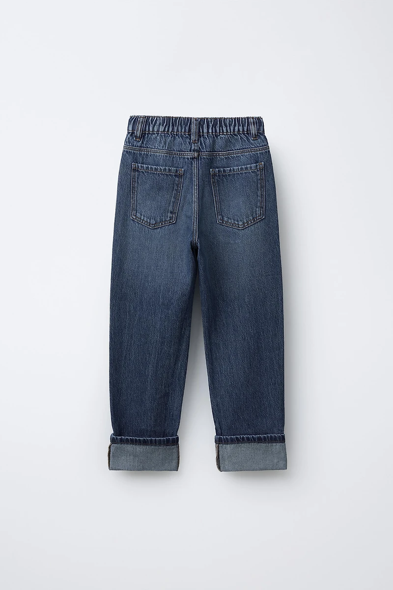 BAGGY JEANS WITH CUFFED HEM