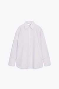 CHEMISE OVERSIZE EN POPELINE AVEC LACETS AU DOS