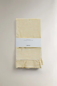 RUFFLED STRIPED KITCHEN TOWEL