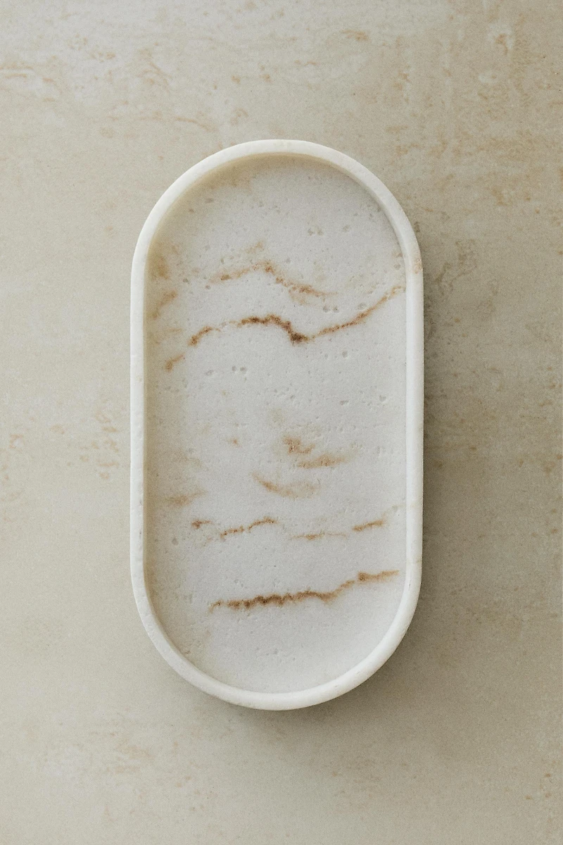 MARBLE-EFFECT BATHROOM TRAY