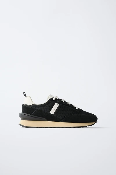 SPLIT LEATHER ATHLETIC SHOES