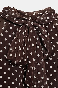 POLKA DOT TIE BLOUSE