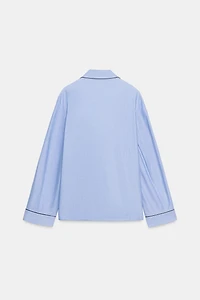 ZW COLLECTION CONTRAST PIPING WRAP SHIRT