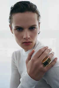 MAXI BAGUE GÉOMÉTRIQUE PIERRE