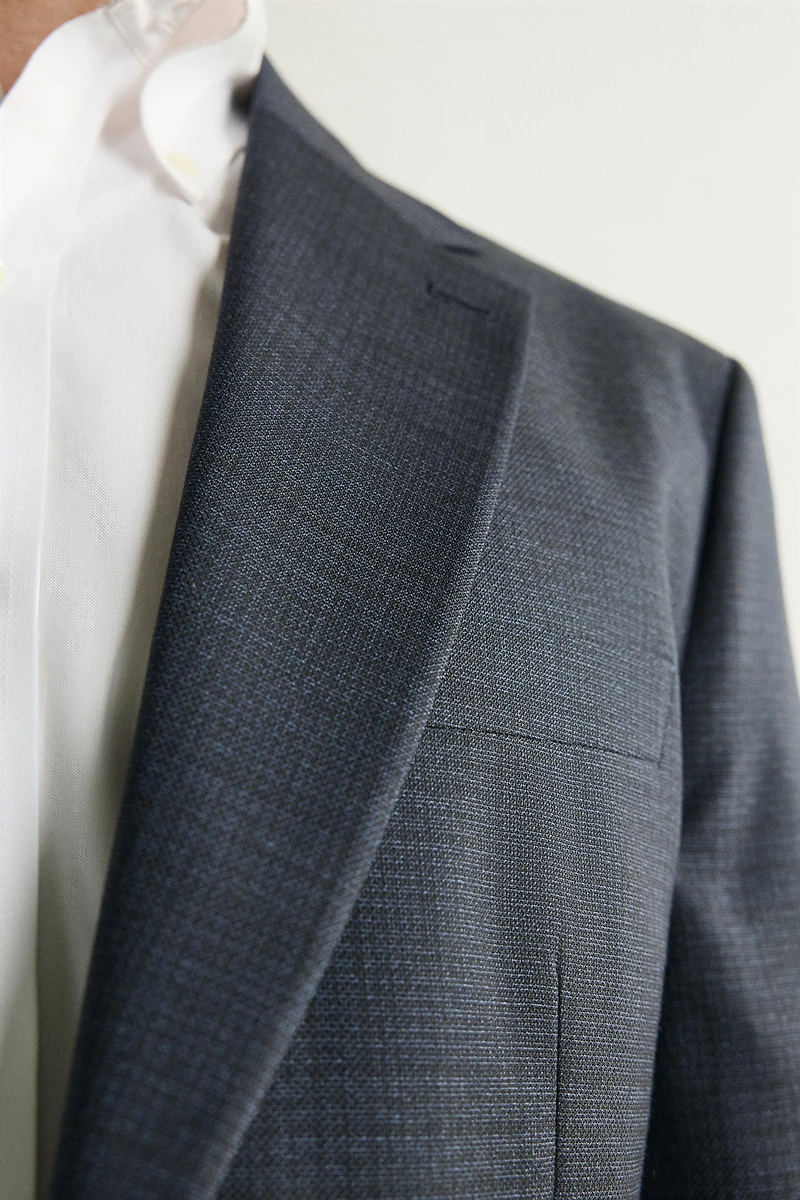CHECKED REGULAR FIT SUIT BLAZER