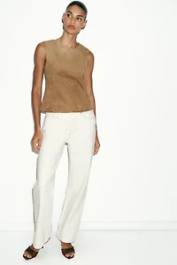 FAUX SUEDE TOP