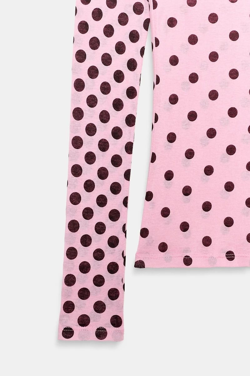 SUPIMA® LONG SLEEVE POLKA DOT T-SHIRT