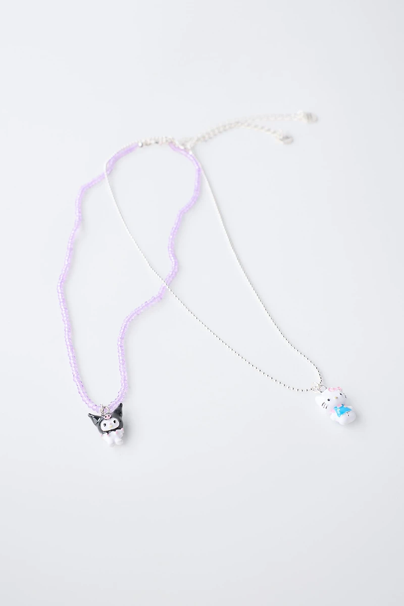 HELLO KITTY AND KUROMI © SANRIO BEADED NECKLACE TWO-PACK