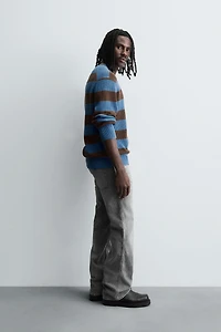 STRIPED PURL KNIT SWEATER