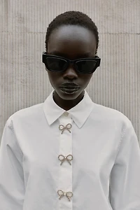 JEWEL BUTTON POPLIN SHIRT