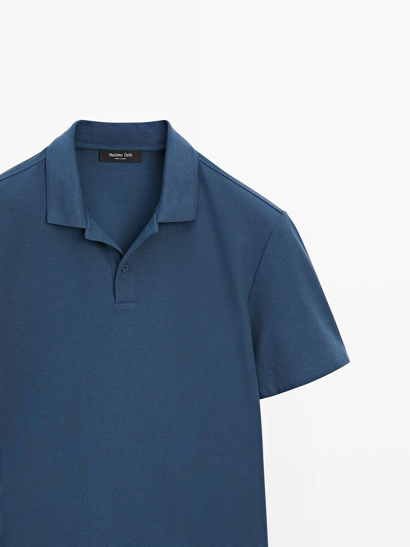 Polo en maille texturée 100 % coton