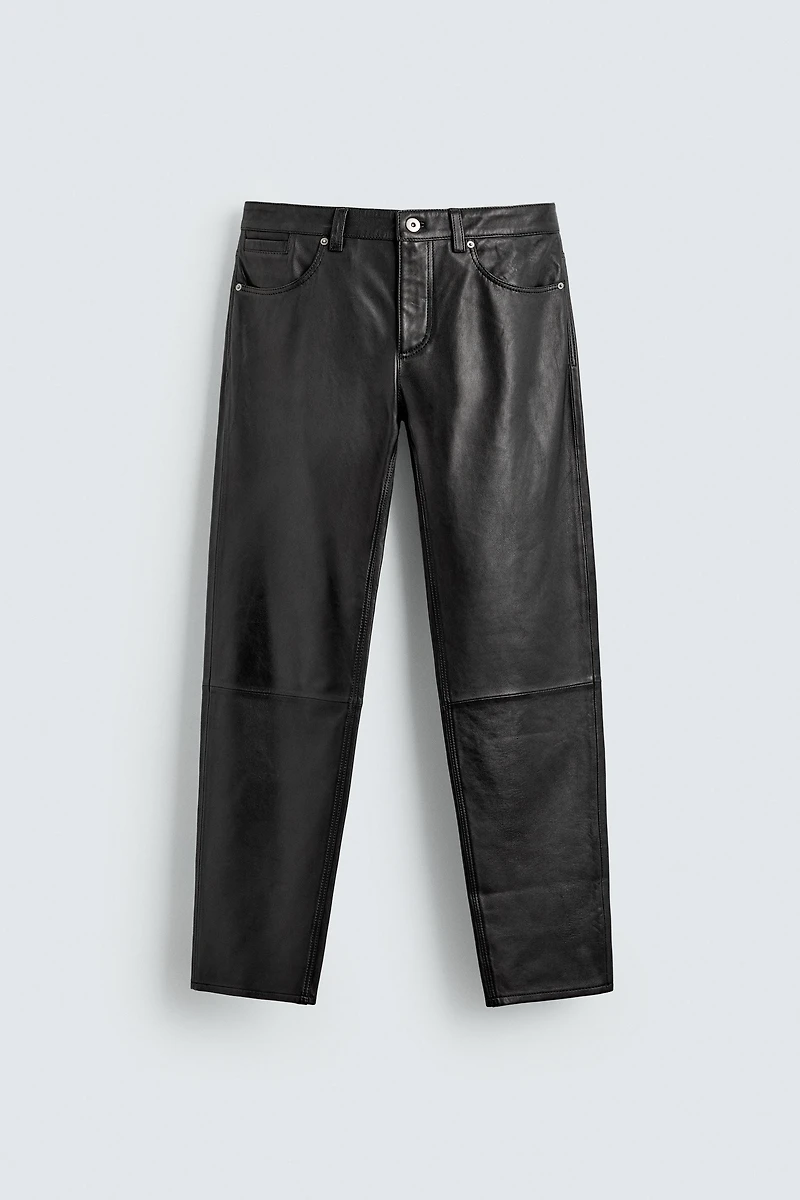 LEATHER SLIM FIT PANTS