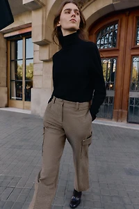 PANTALON CARGO PIED-DE-POULE