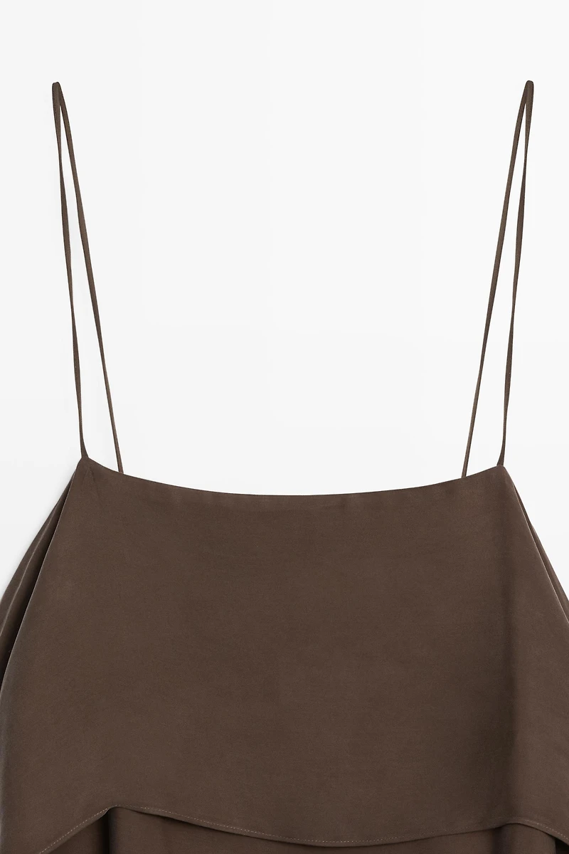 Strappy mini dress with ruffle detail